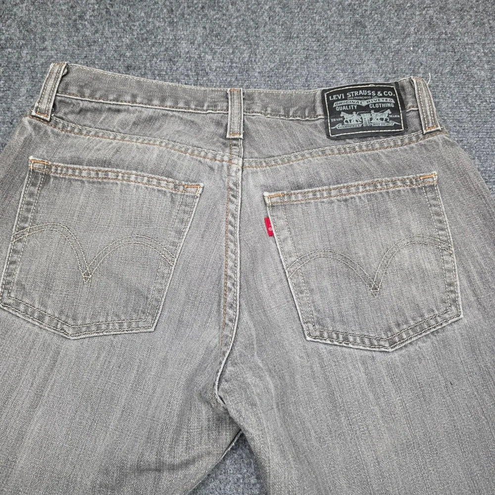 Levi's 514 Slim Straight Jeans‎ Mens Gray Denim Cut Off Raw Hem Gray 34 x 27